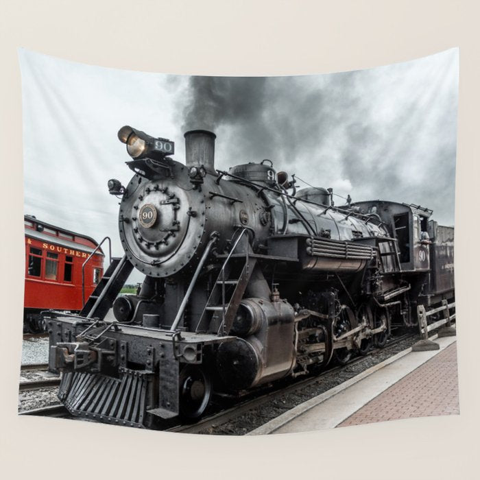Strasburg Railroad Vintage Steam Locomotive Baldwin Train Engine Pennsylvania Wall Tapestry Gallery Image 1