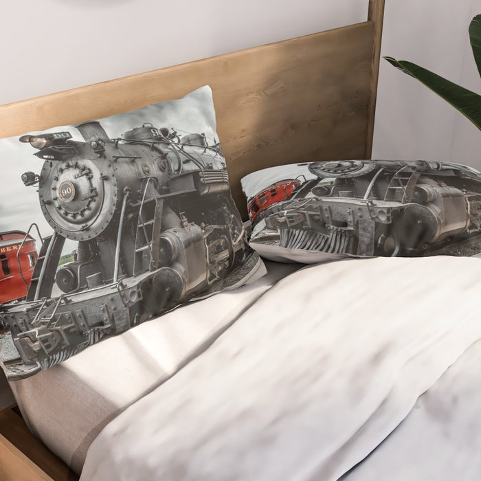 Strasburg Railroad Vintage Steam Locomotive Baldwin Train Engine Pennsylvania Pillow Sham Gallery Image 2