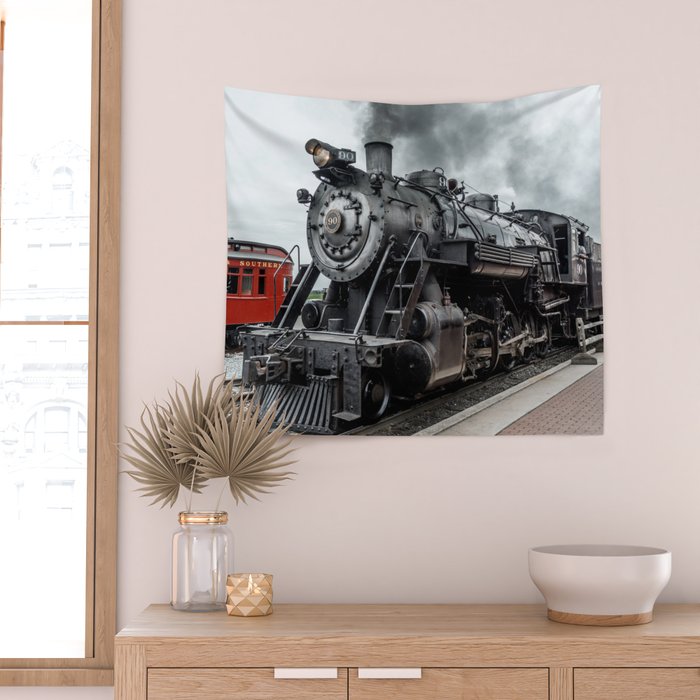 Strasburg Railroad Vintage Steam Locomotive Baldwin Train Engine Pennsylvania Wall Tapestry Gallery Image 2