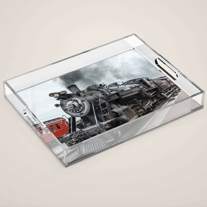 Strasburg Railroad Vintage Steam Locomotive Baldwin Train Engine Pennsylvania Acrylic Tray Gallery Image 1