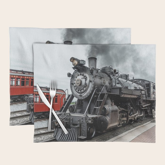 Strasburg Railroad Vintage Steam Locomotive Baldwin Train Engine Pennsylvania Placemat Gallery Image 1