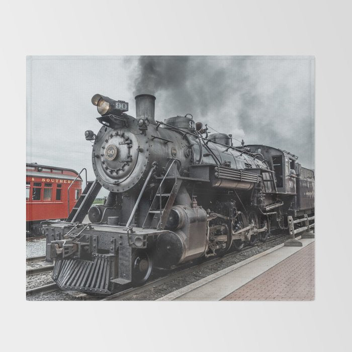 Strasburg Railroad Vintage Steam Locomotive Baldwin Train Engine Pennsylvania Throw Blanket Gallery Image 2