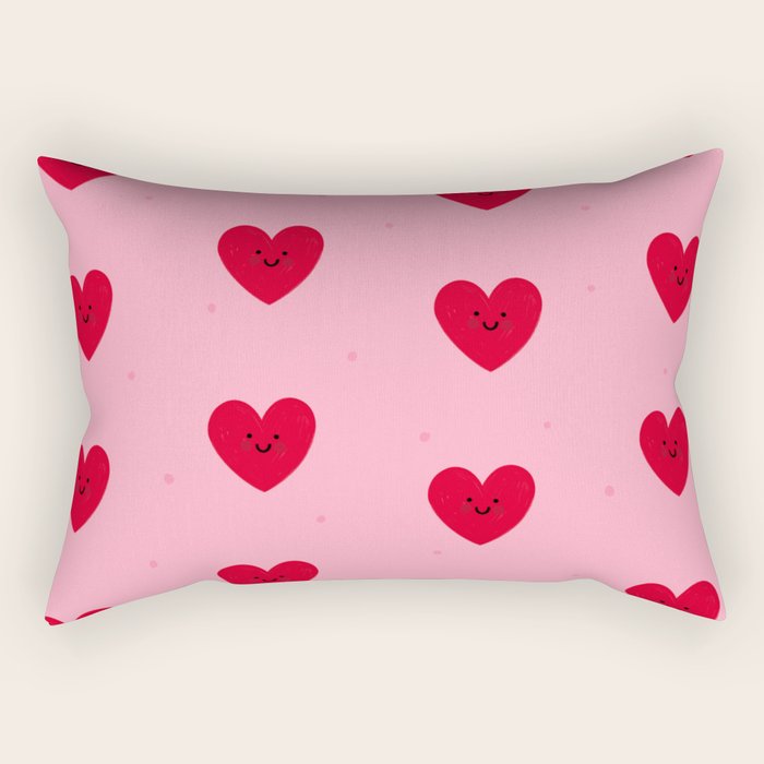 Red Hearts Rectangular Pillow Gallery Image 2