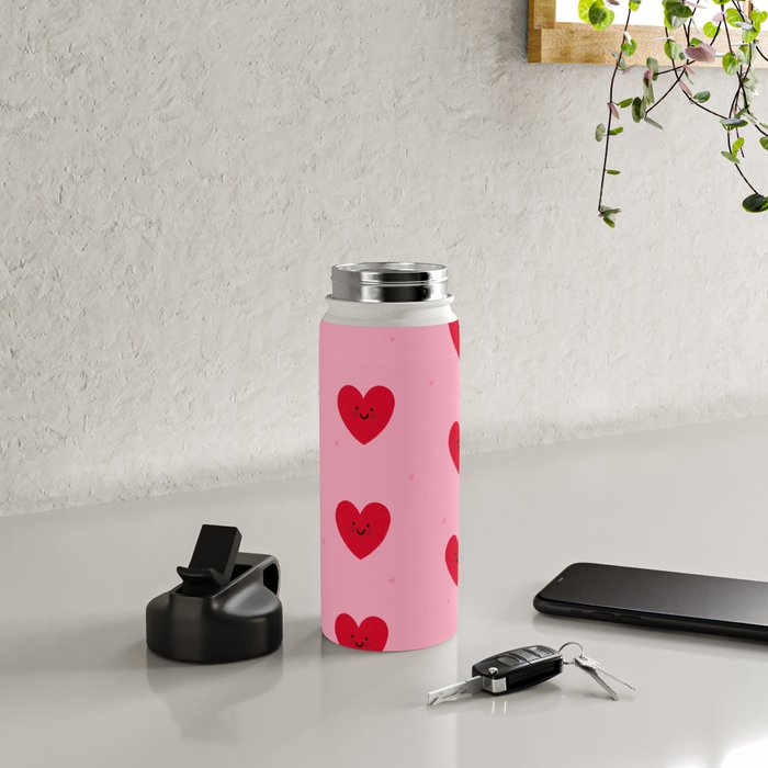 Red Hearts Water Bottle Gallery Image 4