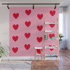 Red Hearts Wall Mural Gallery Image 1