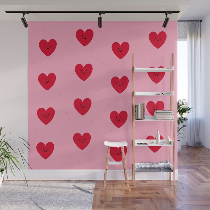 Red Hearts Wall Mural Gallery Image 1