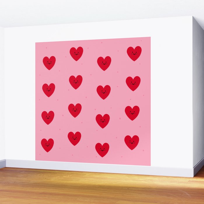 Red Hearts Wall Mural Gallery Image 2