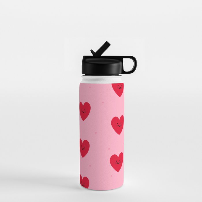 Red Hearts Water Bottle Gallery Image 1