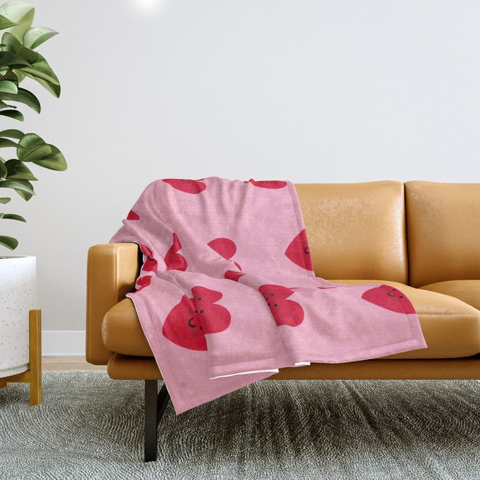 Red Hearts Throw Blanket Gallery Image 1