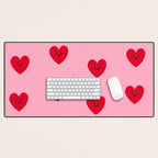 Red Hearts Desk Mat Gallery Image 1
