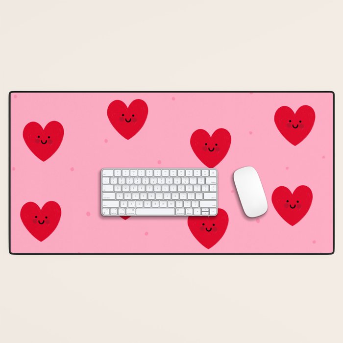 Red Hearts Desk Mat Gallery Image 1