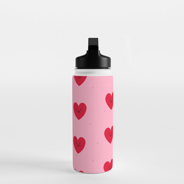 Red Hearts Water Bottle Gallery Image 3