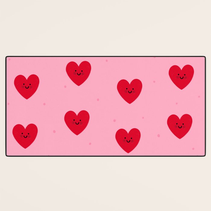 Red Hearts Desk Mat Gallery Image 3