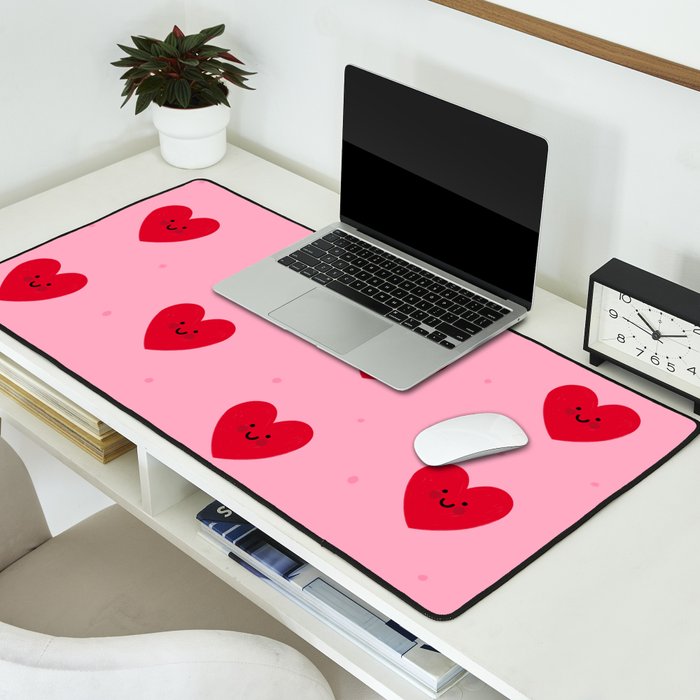 Red Hearts Desk Mat Gallery Image 2
