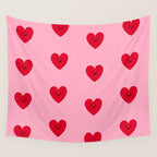 Red Hearts Wall Tapestry Gallery Image 4