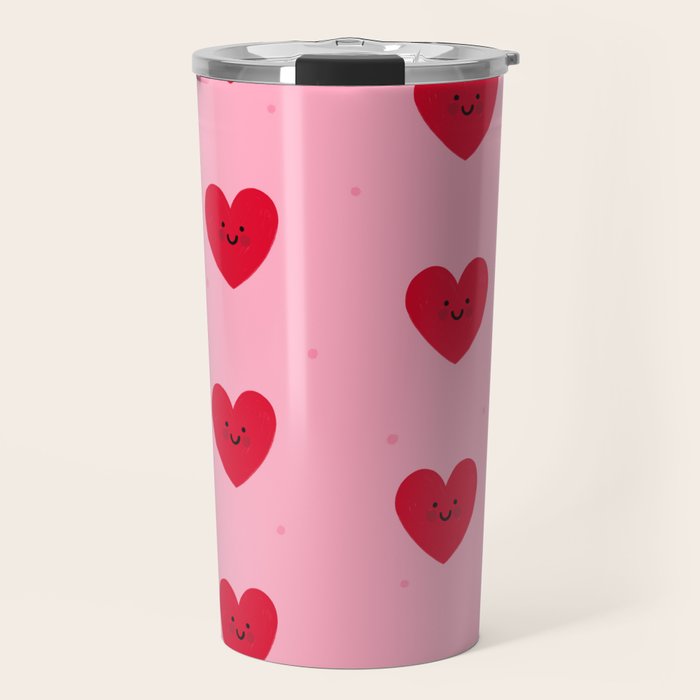 Red Hearts Travel Mug Gallery Image 1