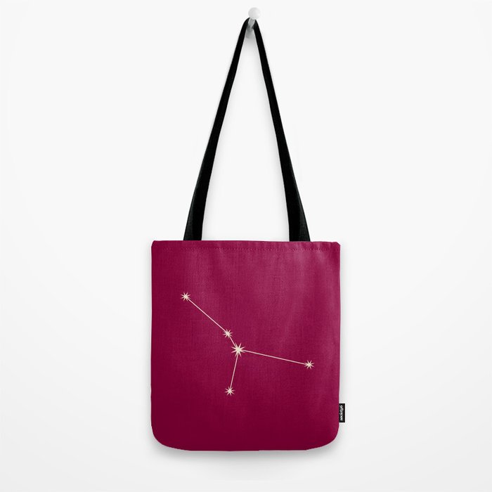 Cancer Zodiac Star Constellation Line Art Magenta Pink Tote Bag Gallery Image 2