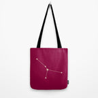 Cancer Zodiac Star Constellation Line Art Magenta Pink Tote Bag Gallery Image 2