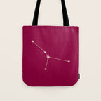Cancer Zodiac Star Constellation Line Art Magenta Pink Tote Bag Gallery Image 1
