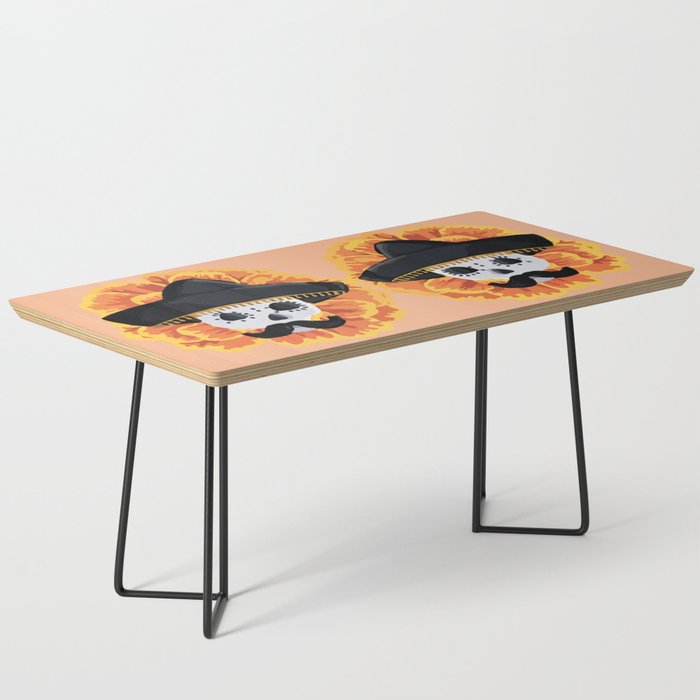 Charro mexican kawaii cute sugar skull mexican style cempasúchil mustache mexican sombrero skeleton  Coffee Table Gallery Image 1