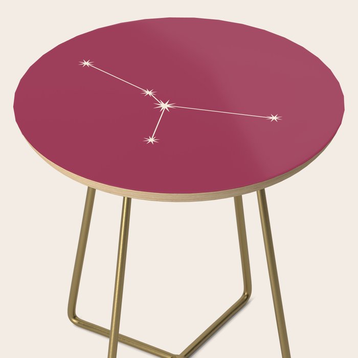 Cancer Zodiac Star Constellation Line Art Pink Side Table Gallery Image 2
