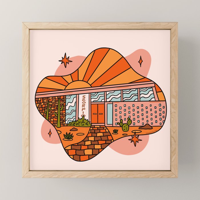 Scorpio Mid Century House Mini Art Print Gallery Image 1