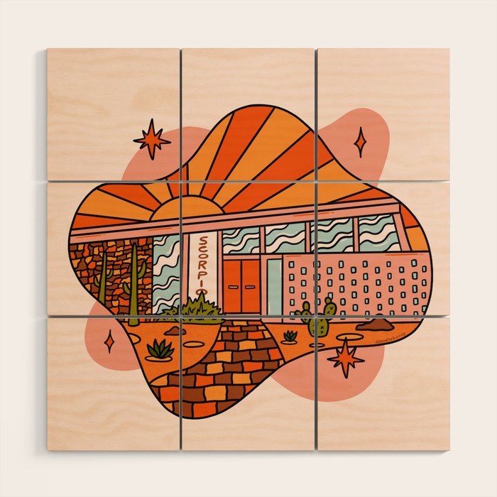 Scorpio Mid Century House Wood Wall Art Gallery Image 1