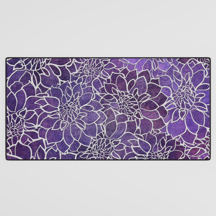 Dahlia Flower Pattern 3 Desk Mat Gallery Image 3