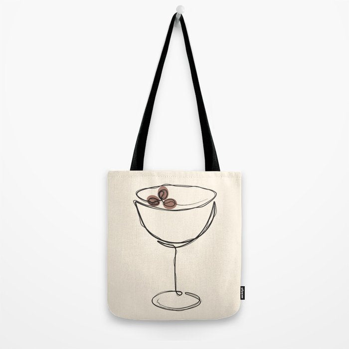 Espresso Martini Cocktail Drink Line Art Tote Bag Gallery Image 2