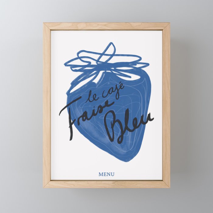 Café Fraise Bleu Mini Art Print Gallery Image 1