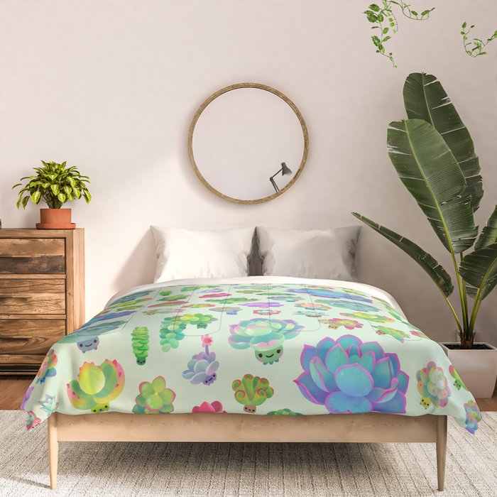 Baby succulent 2 - green Comforter Gallery Image 3