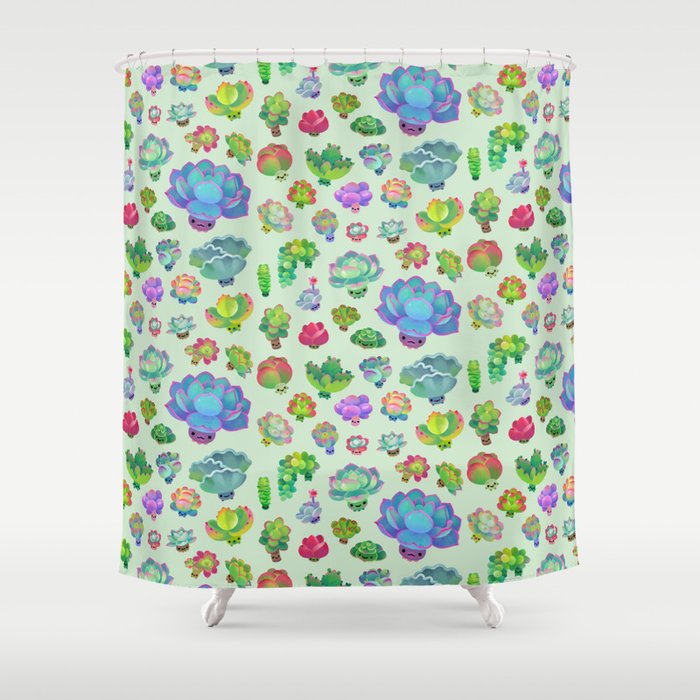 Baby succulent 2 - green Shower Curtain Gallery Image 1