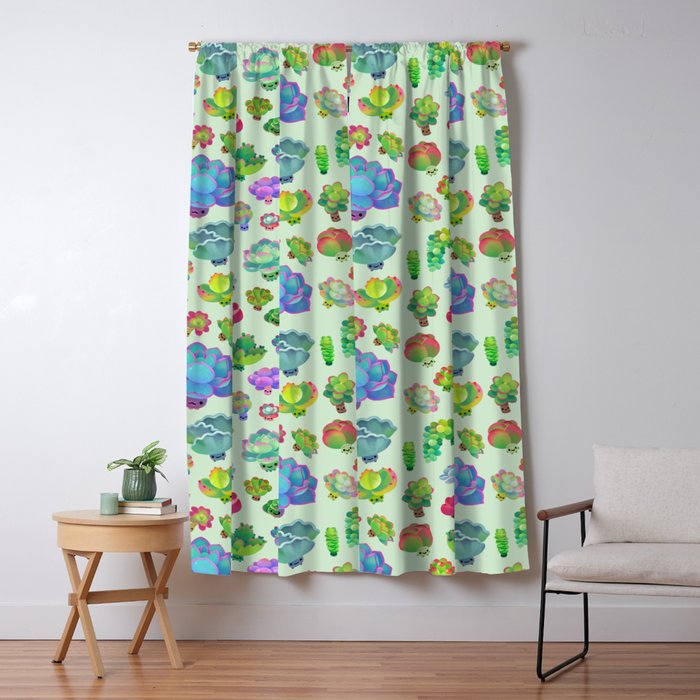 Baby succulent 2 - green Window Curtain Gallery Image 5