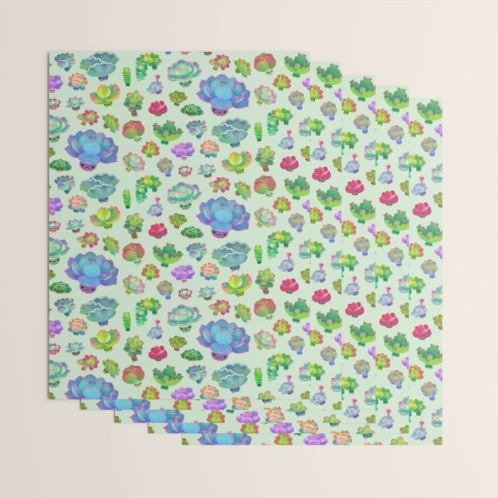 Baby succulent 2 - green Wrapping Paper Gallery Image 3