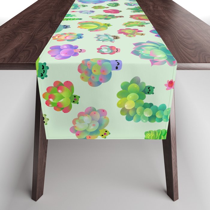 Baby succulent 2 - green Table Runner Gallery Image 1