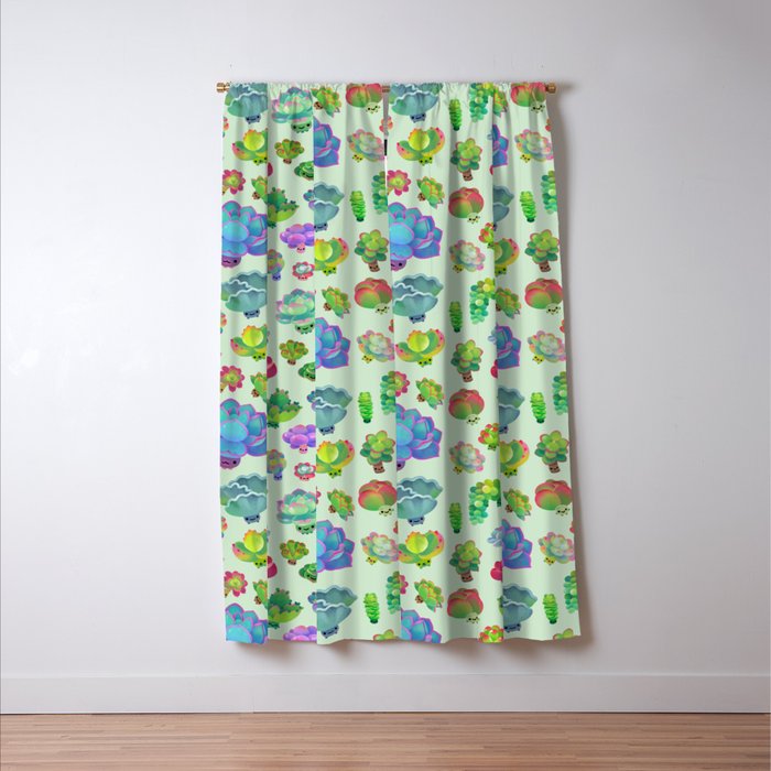 Baby succulent 2 - green Window Curtain Gallery Image 3