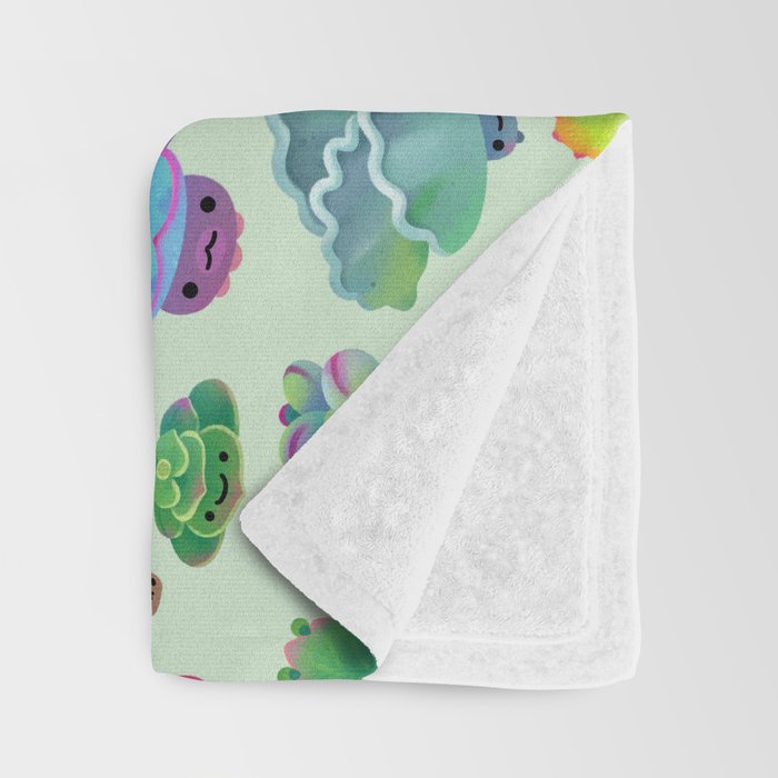 Baby succulent 2 - green Throw Blanket Gallery Image 3