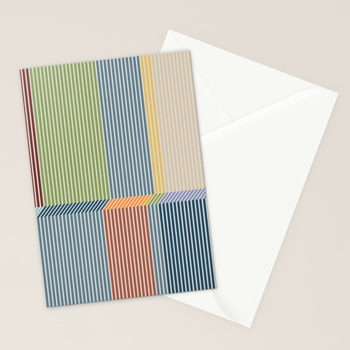 Linear Bauhaus Pattern 1 Stationery Card Gallery Image 2