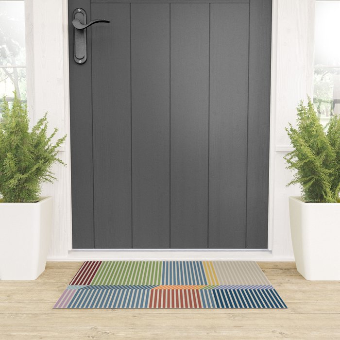 Linear Bauhaus Pattern 1 Welcome Mat Gallery Image 3
