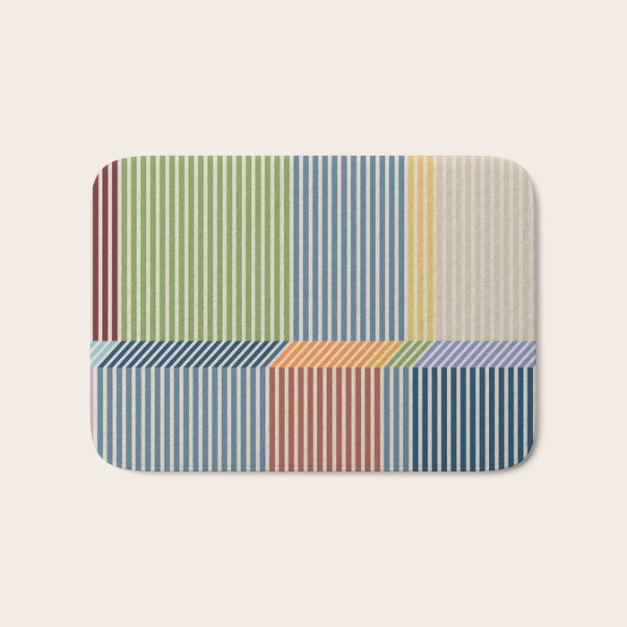 Linear Bauhaus Pattern 1 Bath Mat Gallery Image 1