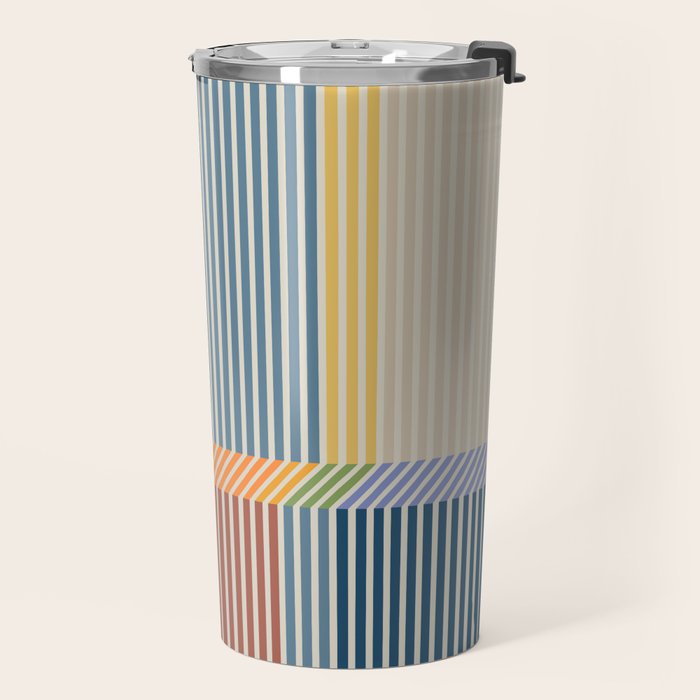 Linear Bauhaus Pattern 1 Travel Mug Gallery Image 2