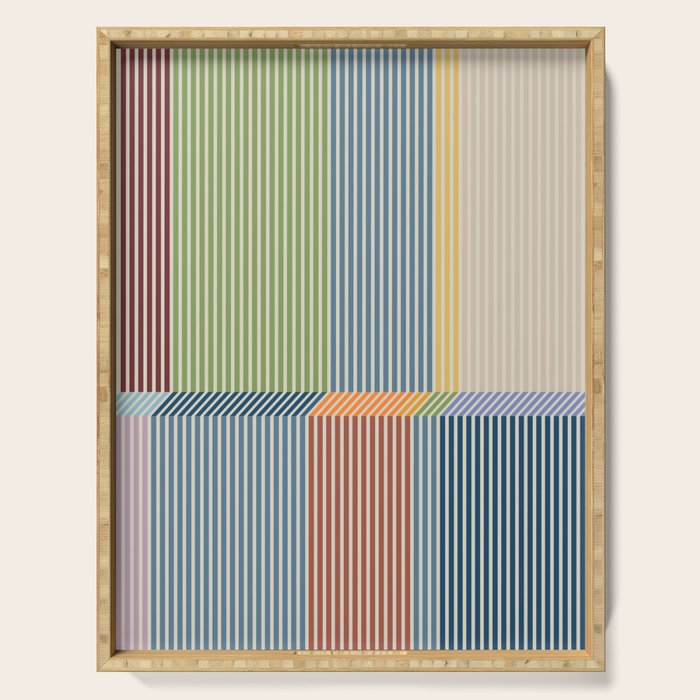 Linear Bauhaus Pattern 1 Serving Tray Gallery Image 1