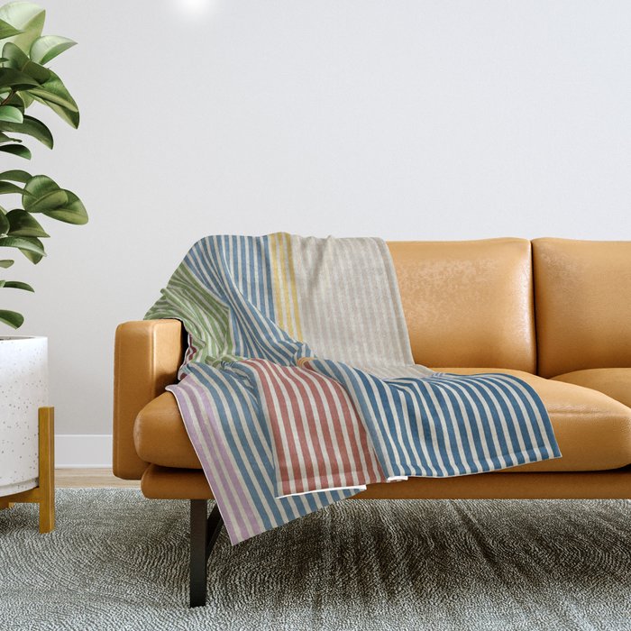 Linear Bauhaus Pattern 1 Throw Blanket Gallery Image 1