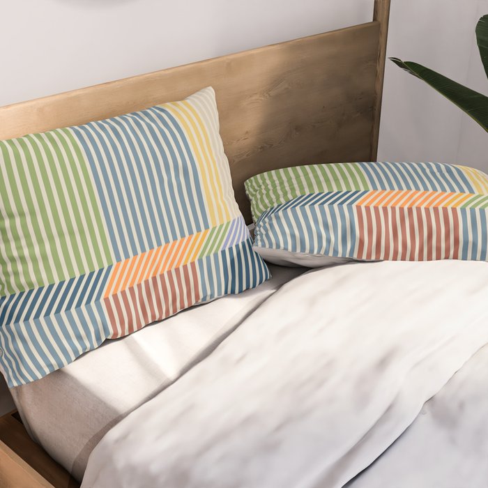 Linear Bauhaus Pattern 1 Pillow Sham Gallery Image 2