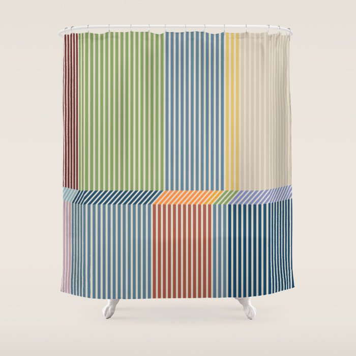 Linear Bauhaus Pattern 1 Shower Curtain Gallery Image 1