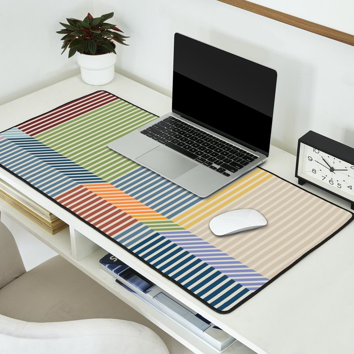 Linear Bauhaus Pattern 1 Desk Mat Gallery Image 2