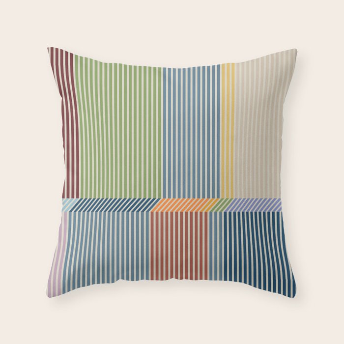 Linear Bauhaus Pattern 1 Throw Pillow Gallery Image 1