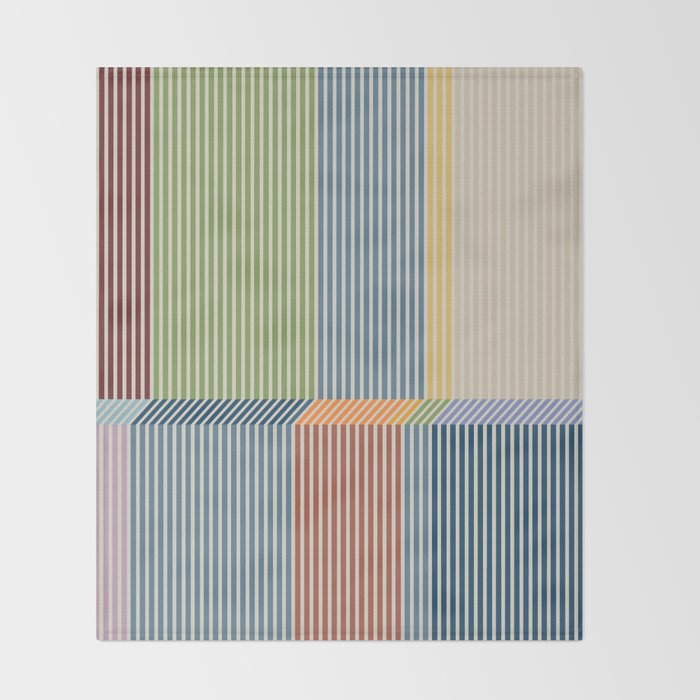 Linear Bauhaus Pattern 1 Throw Blanket Gallery Image 2