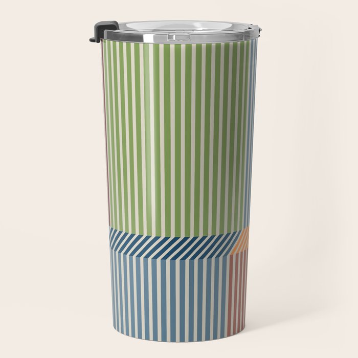 Linear Bauhaus Pattern 1 Travel Mug Gallery Image 3
