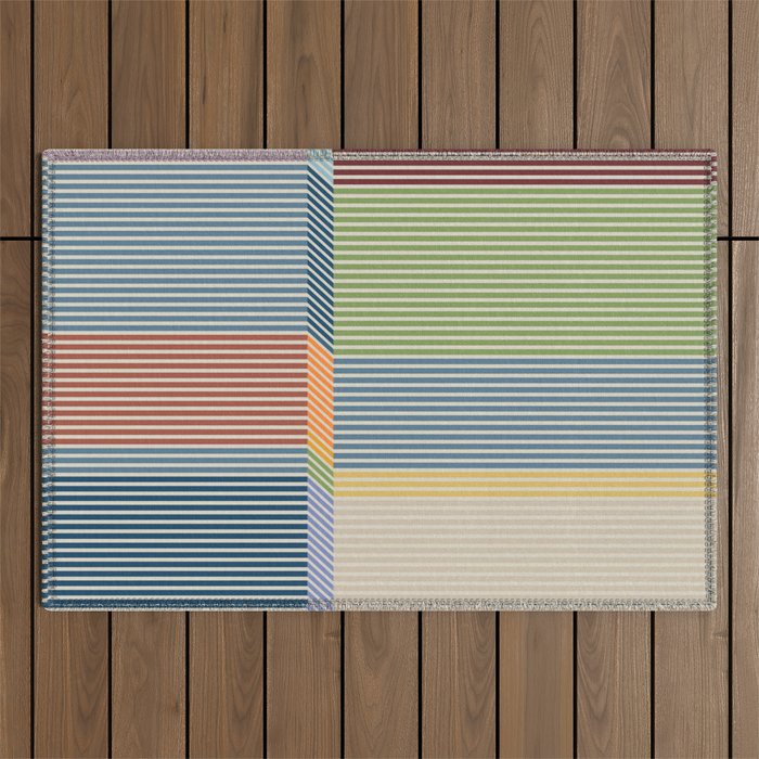 Linear Bauhaus Pattern 1 Outdoor Rug Gallery Image 1